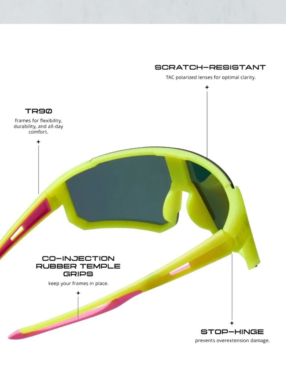 NWOT! DIFF Eyewear,UNISEX HEAT,Neon Yellow Pink Rush,Mirror Polarized Sunglasses
